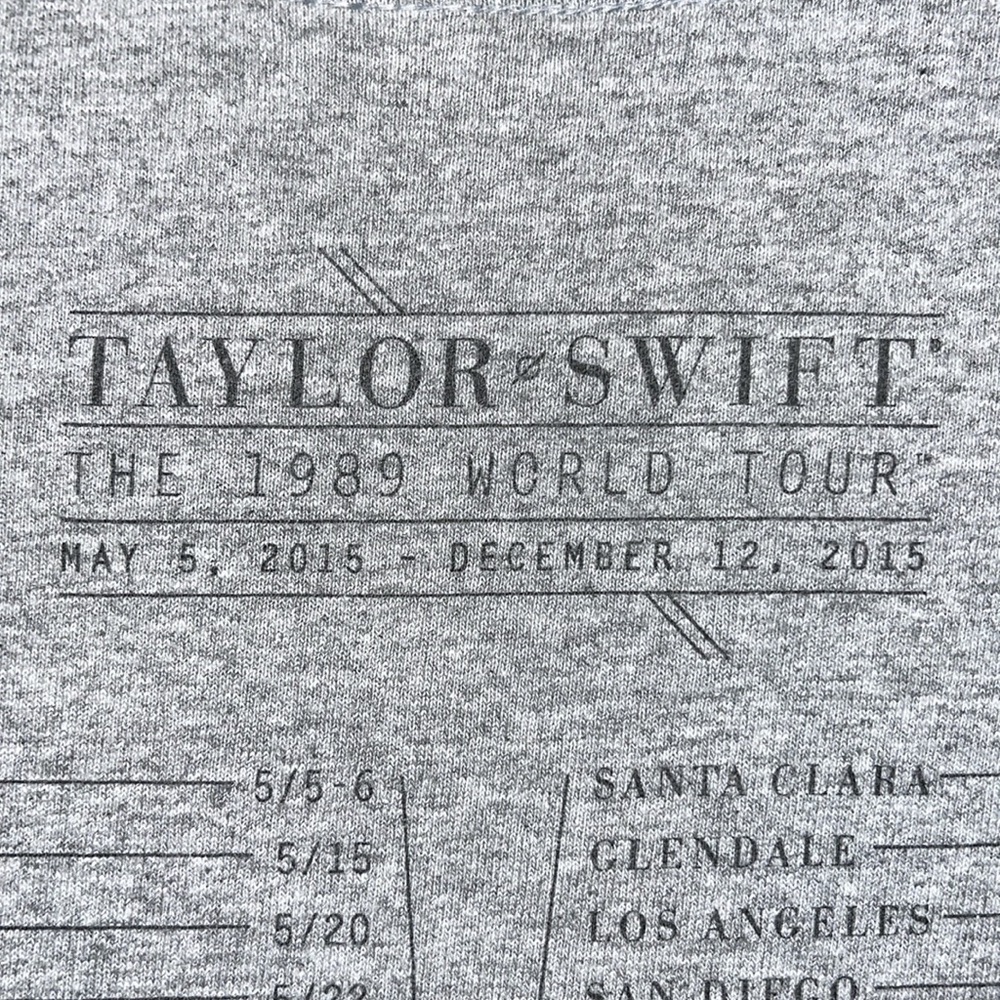 Taylor Swift “ The 1989 world tour” 2015 long sleeve gray T-shirt - Picture 4 of 11